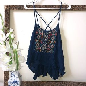 Boho strappy tank top (size l)
